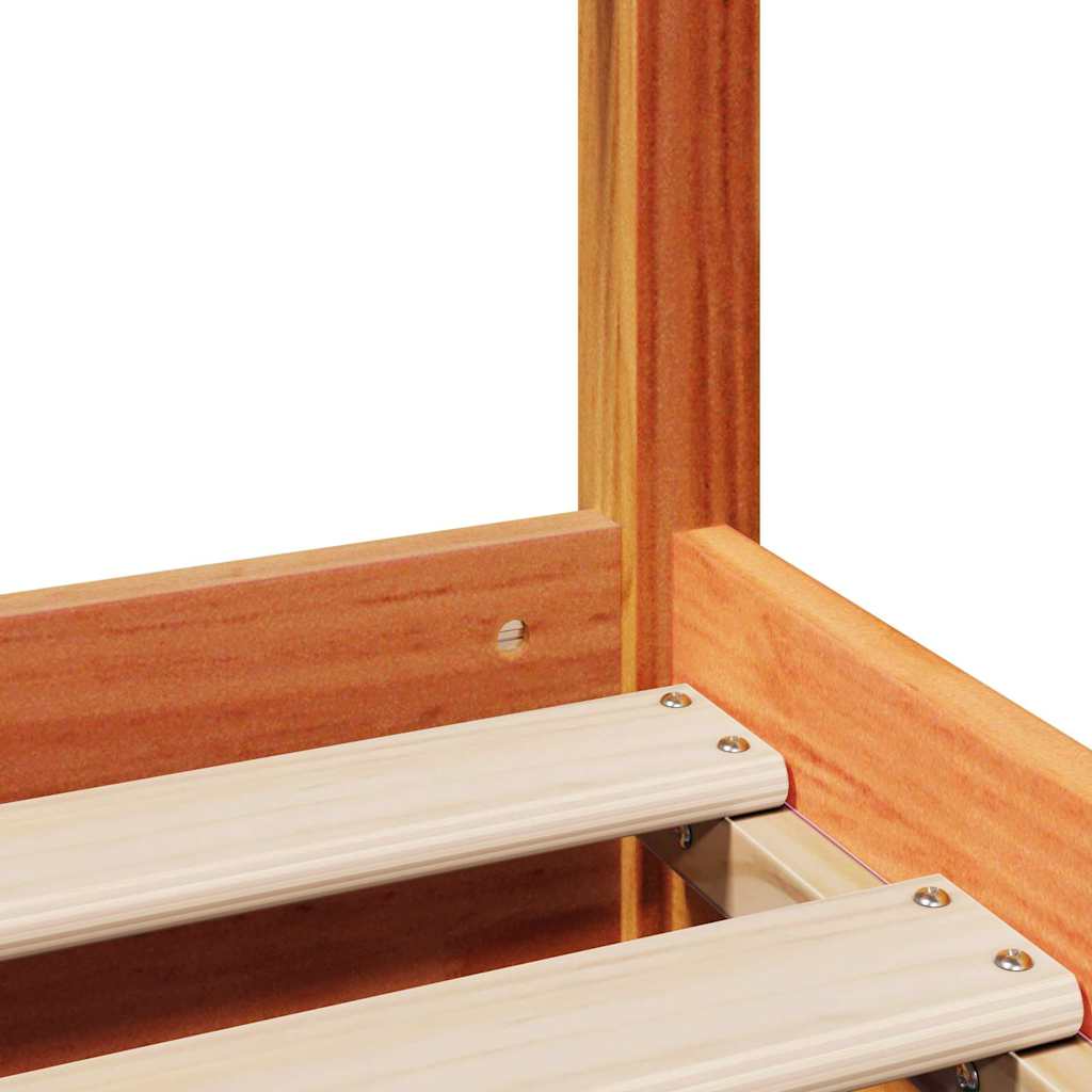 Bedframe zonder matras massief grenenhout wasbruin 135x190 cm is nu te koop bij PeponiXL, paradijselijk wonen!