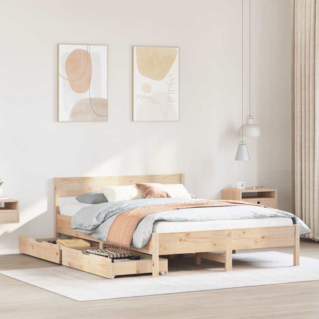 Bedframe zonder matras massief grenenhout 120x190 cm is nu te koop bij PeponiXL, paradijselijk wonen!
