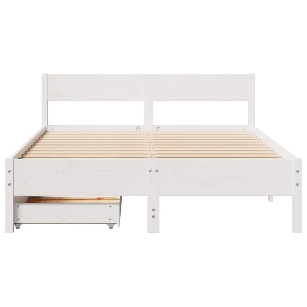 Bedframe zonder matras massief grenenhout wit 120x190 cm is nu te koop bij PeponiXL, paradijselijk wonen!