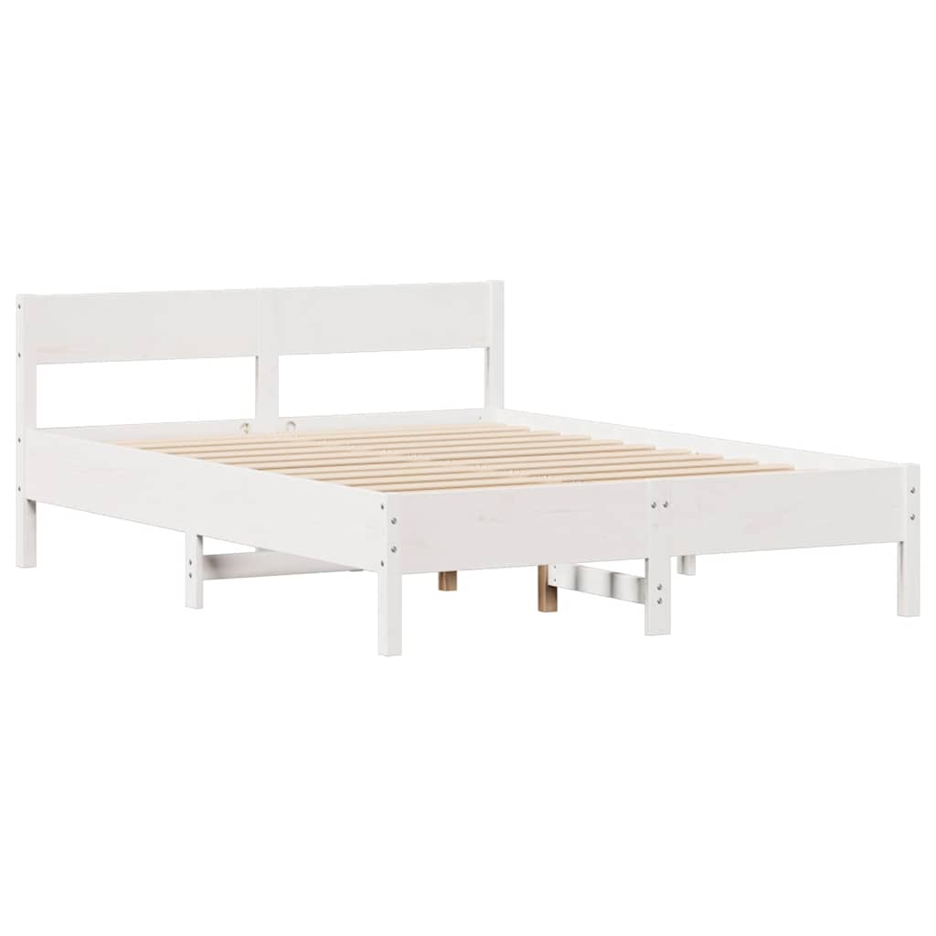 Bedframe zonder matras massief grenenhout wit 120x190 cm is nu te koop bij PeponiXL, paradijselijk wonen!