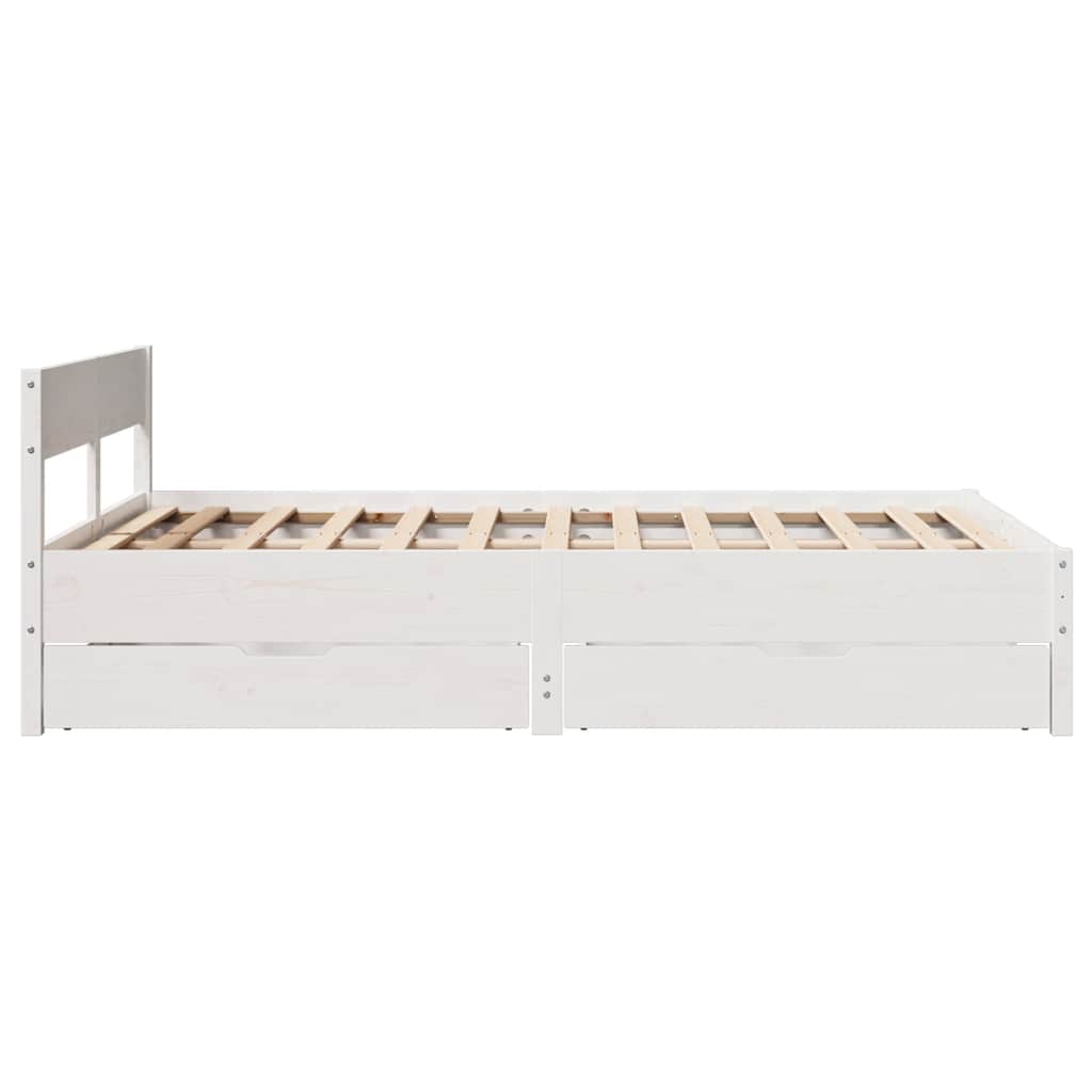 Bedframe zonder matras massief grenenhout wit 120x190 cm is nu te koop bij PeponiXL, paradijselijk wonen!