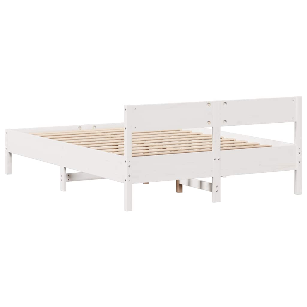 Bedframe zonder matras massief grenenhout wit 120x190 cm is nu te koop bij PeponiXL, paradijselijk wonen!