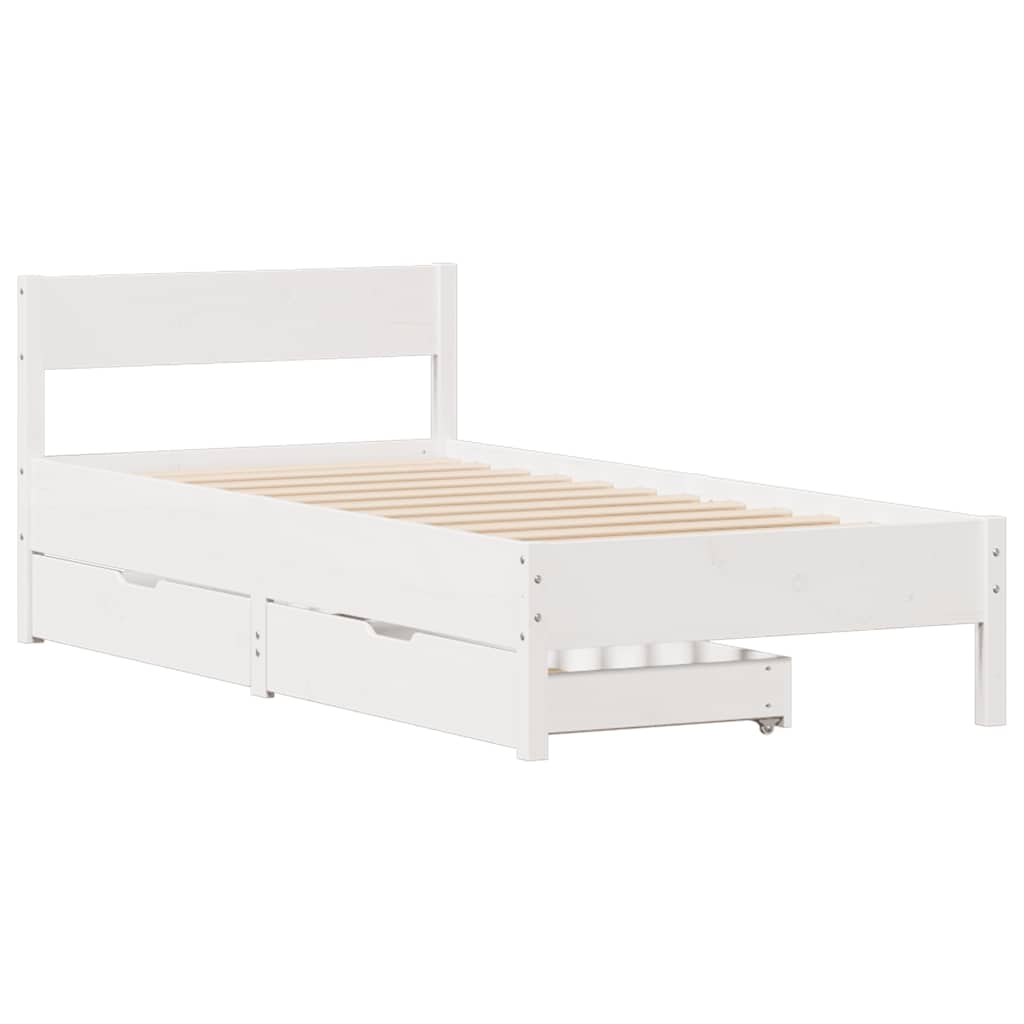 Bedframe zonder matras massief grenenhout wit 90x190 cm is nu te koop bij PeponiXL, paradijselijk wonen!