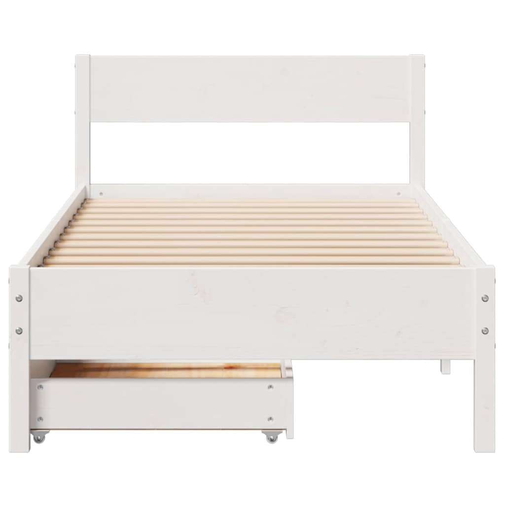 Bedframe zonder matras massief grenenhout wit 90x190 cm is nu te koop bij PeponiXL, paradijselijk wonen!