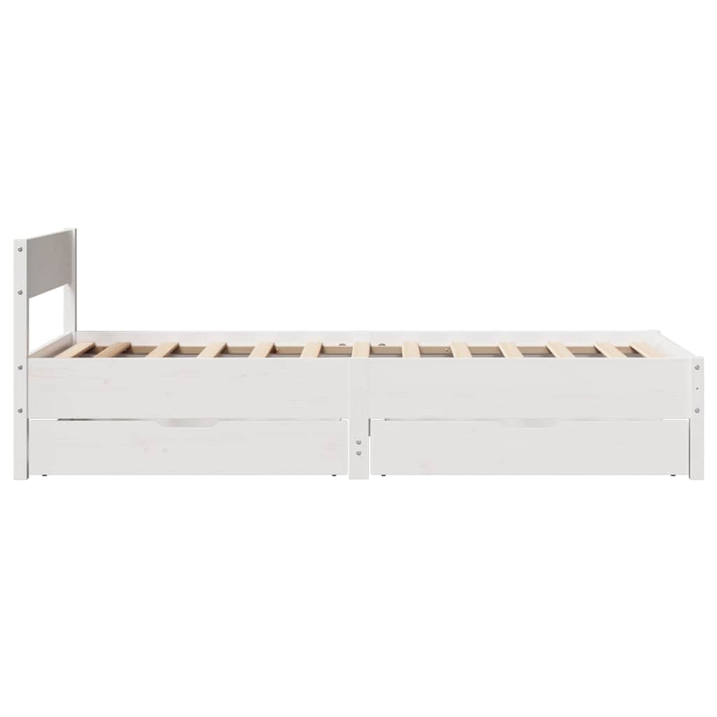 Bedframe zonder matras massief grenenhout wit 90x190 cm is nu te koop bij PeponiXL, paradijselijk wonen!