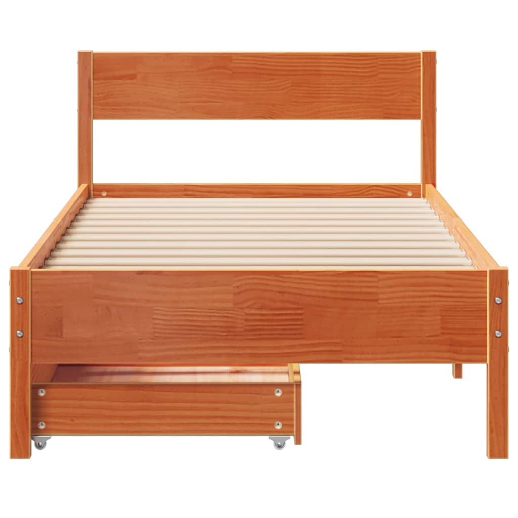 Bedframe zonder matras massief grenenhout wasbruin 90x190 cm is nu te koop bij PeponiXL, paradijselijk wonen!