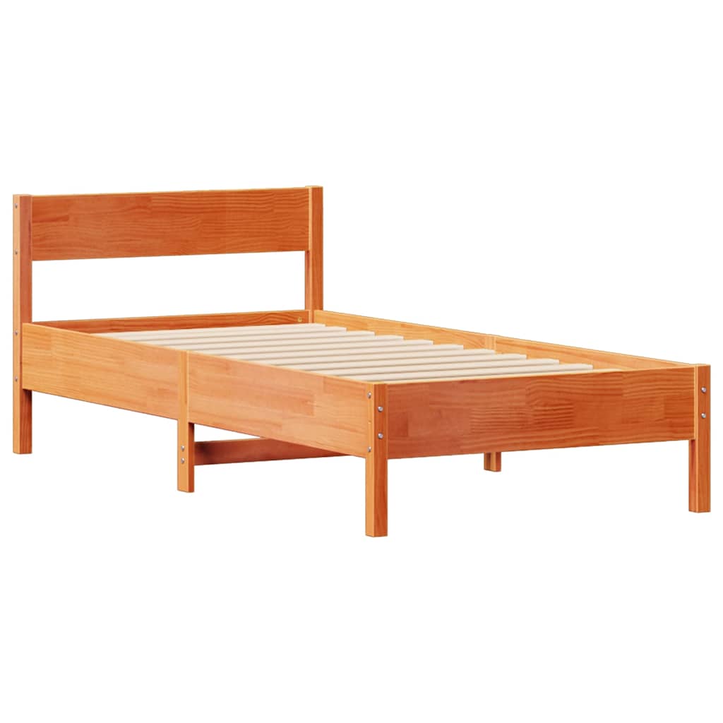 Bedframe zonder matras massief grenenhout wasbruin 90x190 cm is nu te koop bij PeponiXL, paradijselijk wonen!