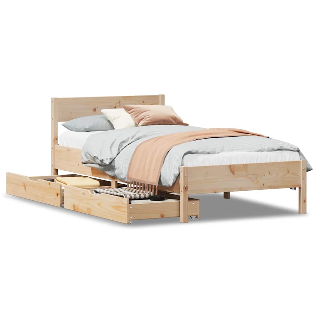 Bedframe zonder matras massief grenenhout 75x190 cm is nu te koop bij PeponiXL, paradijselijk wonen!
