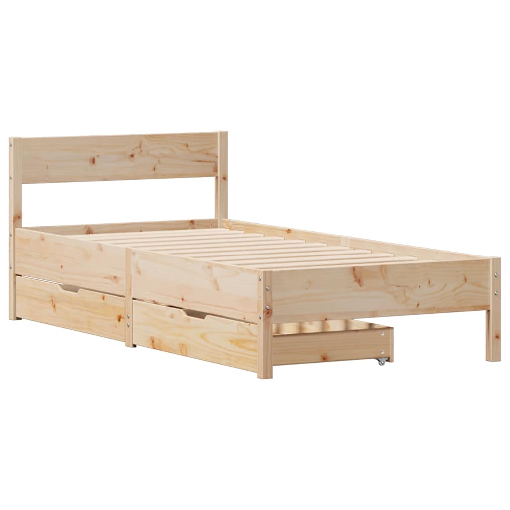 Bedframe zonder matras massief grenenhout 75x190 cm is nu te koop bij PeponiXL, paradijselijk wonen!