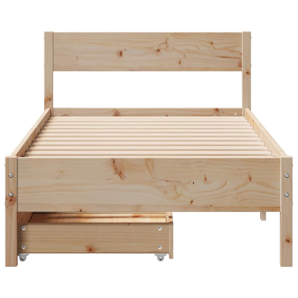 Bedframe zonder matras massief grenenhout 75x190 cm is nu te koop bij PeponiXL, paradijselijk wonen!