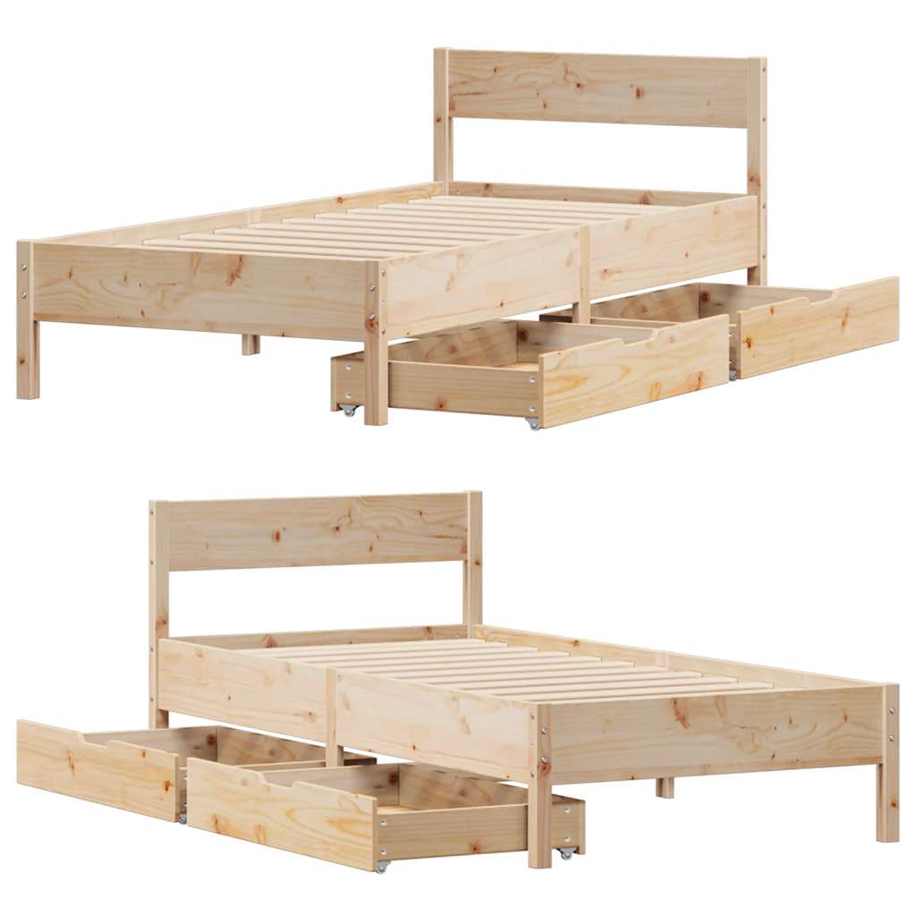 Bedframe zonder matras massief grenenhout 75x190 cm is nu te koop bij PeponiXL, paradijselijk wonen!