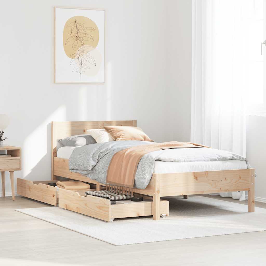 Bedframe zonder matras massief grenenhout 75x190 cm is nu te koop bij PeponiXL, paradijselijk wonen!