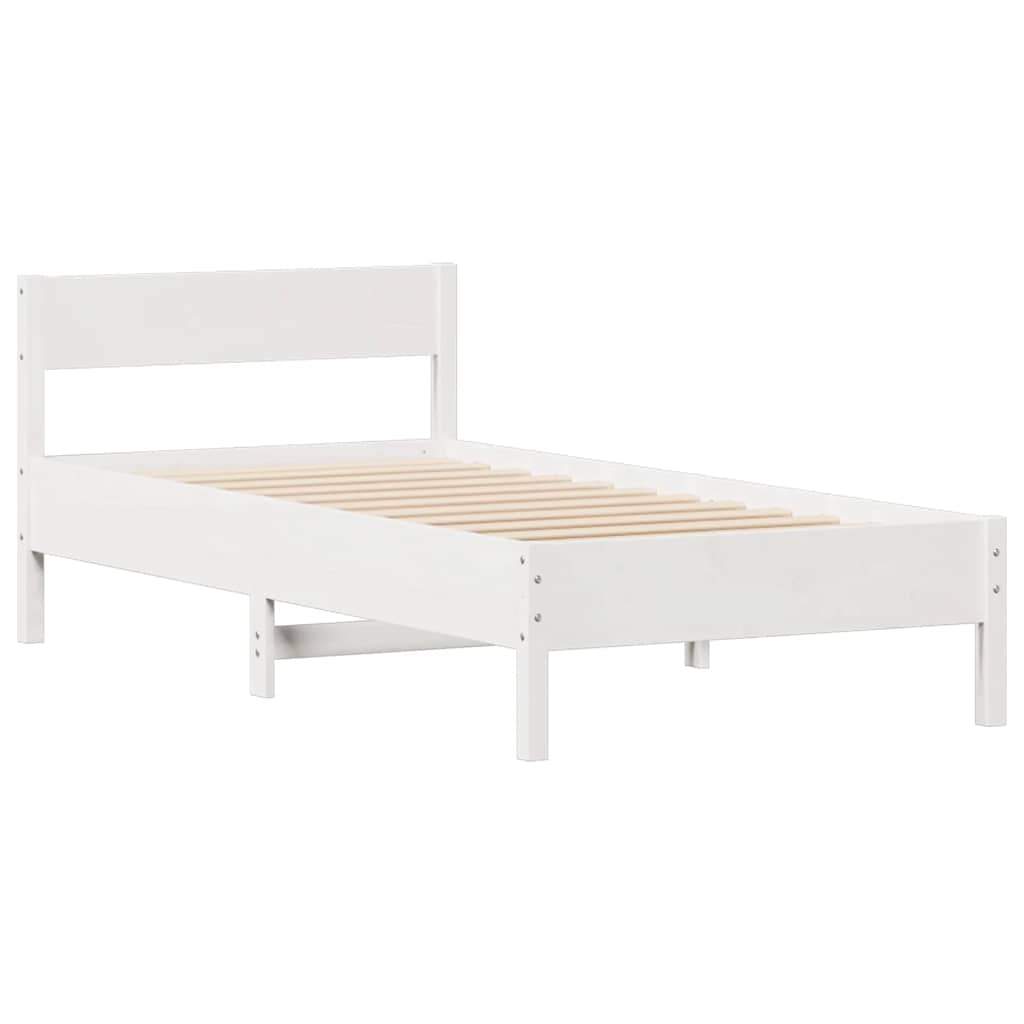 Bedframe zonder matras massief grenenhout wit 75x190 cm is nu te koop bij PeponiXL, paradijselijk wonen!