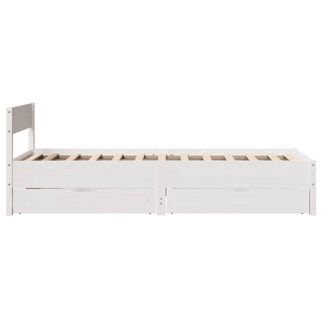 Bedframe zonder matras massief grenenhout wit 75x190 cm is nu te koop bij PeponiXL, paradijselijk wonen!