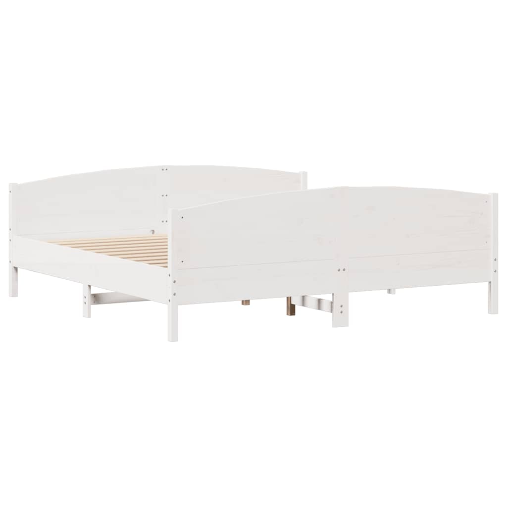 Bedframe zonder matras massief grenenhout wit 200x200 cm is nu te koop bij PeponiXL, paradijselijk wonen!