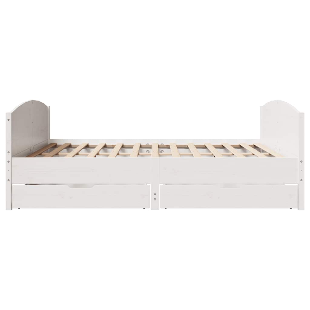 Bedframe zonder matras massief grenenhout wit 200x200 cm is nu te koop bij PeponiXL, paradijselijk wonen!