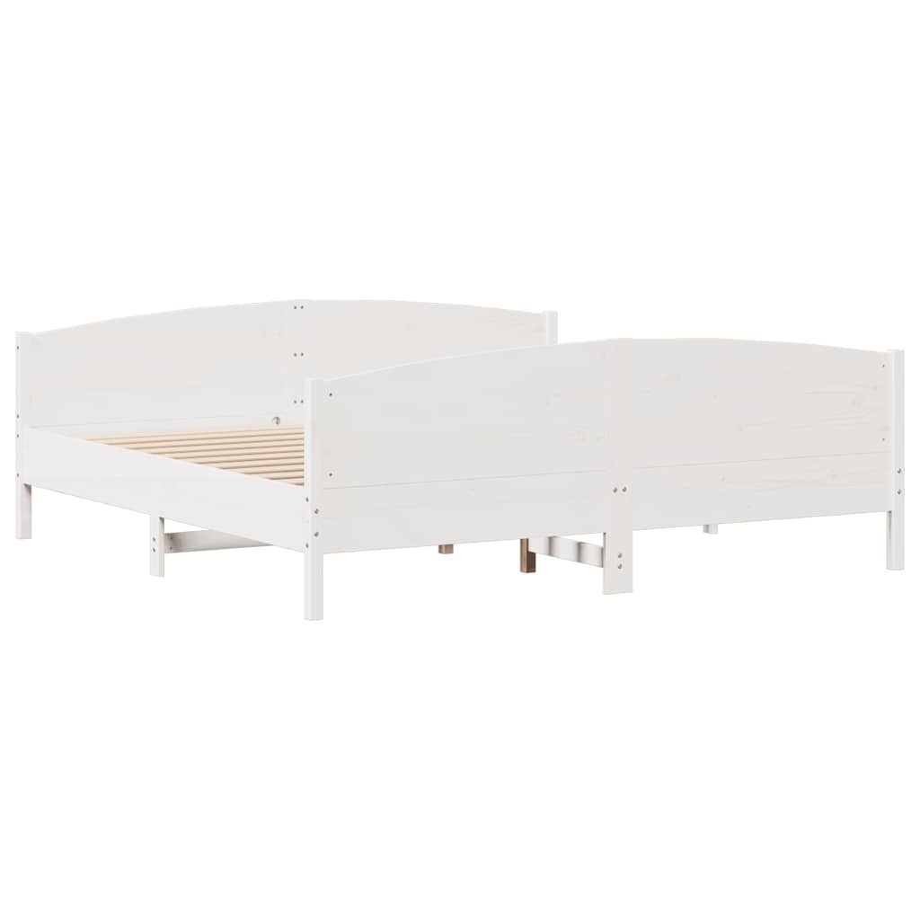 Bedframe zonder matras massief grenenhout wit 200x200 cm is nu te koop bij PeponiXL, paradijselijk wonen!