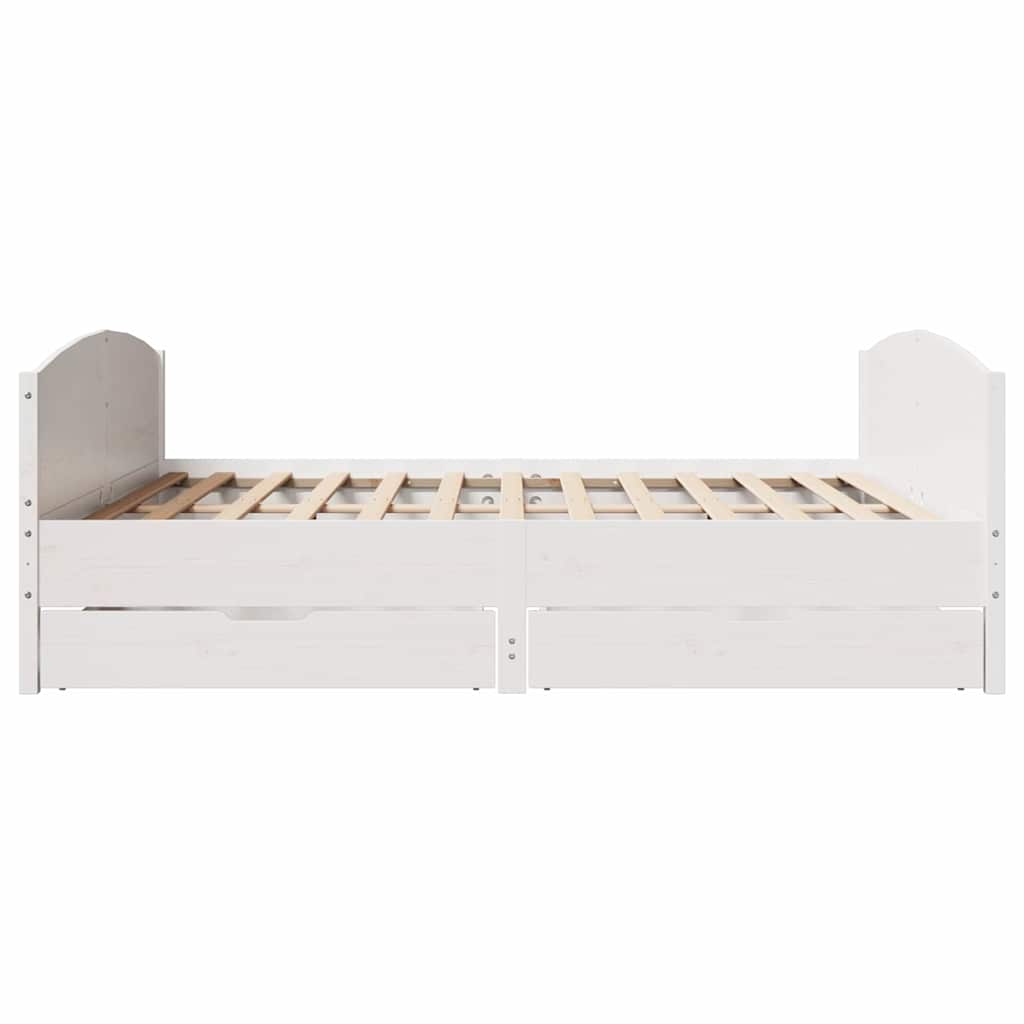 Bedframe zonder matras massief grenenhout wit 180x200 cm is nu te koop bij PeponiXL, paradijselijk wonen!
