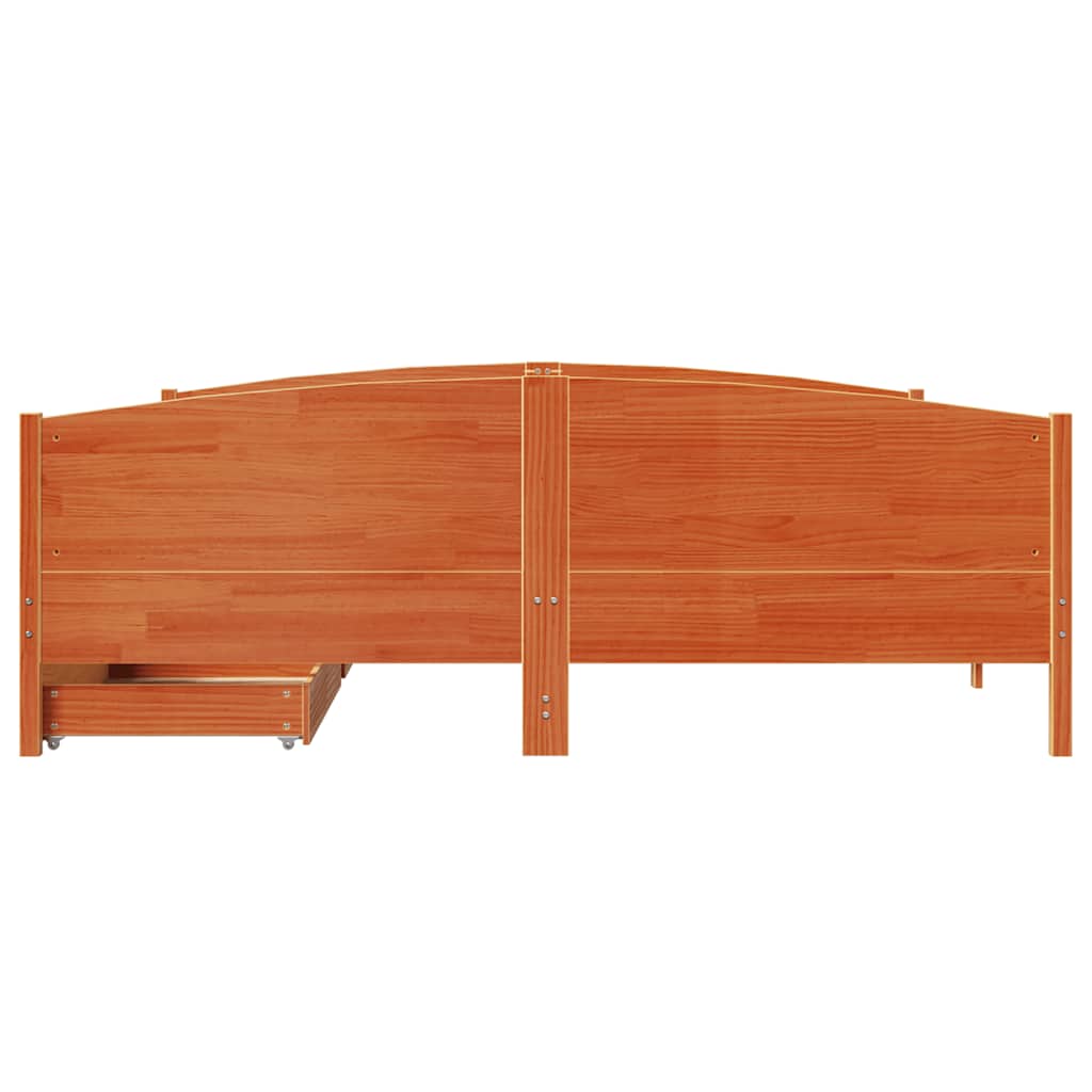 Bedframe zonder matras massief grenenhout wasbruin 180x200 cm is nu te koop bij PeponiXL, paradijselijk wonen!