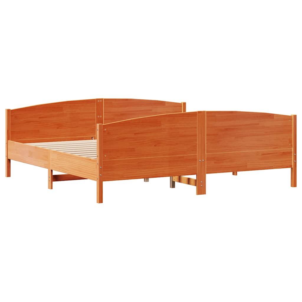 Bedframe zonder matras massief grenenhout wasbruin 180x200 cm is nu te koop bij PeponiXL, paradijselijk wonen!