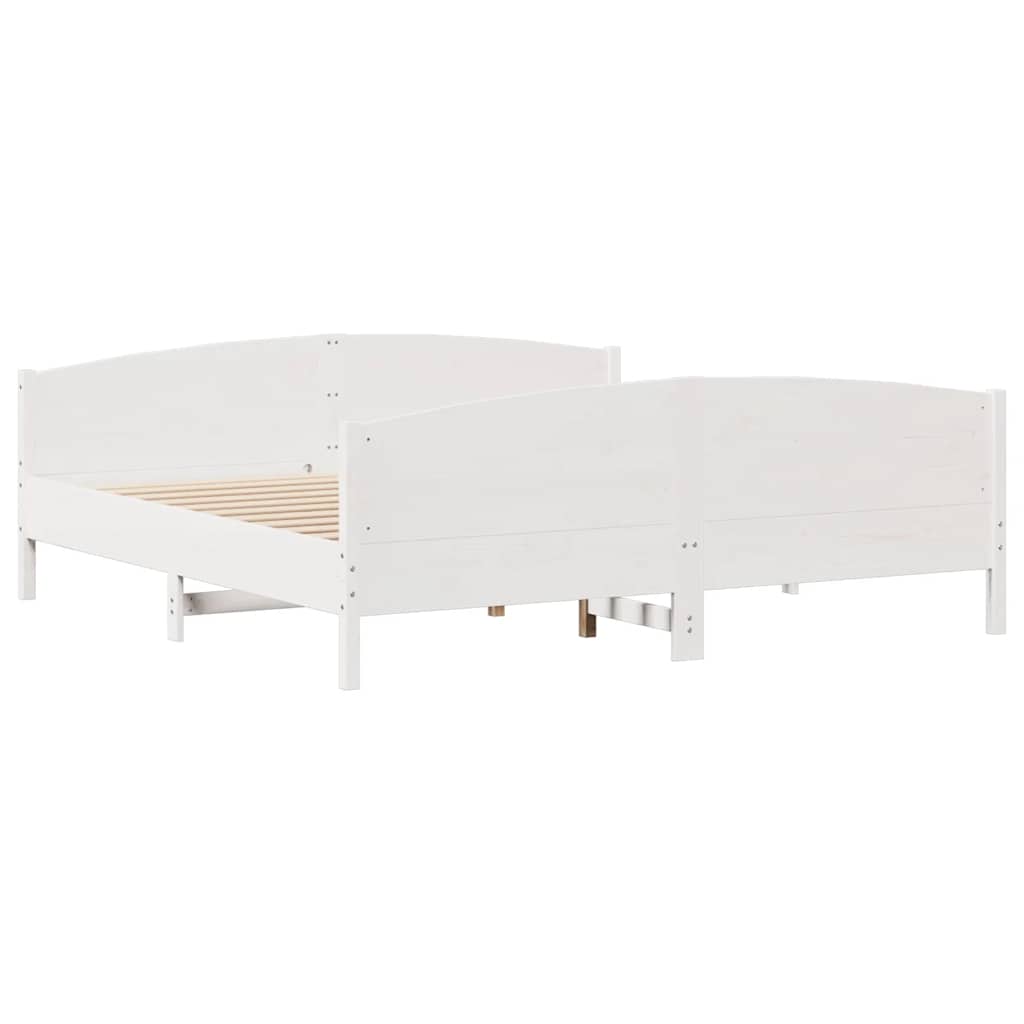 Bedframe zonder matras massief grenenhout wit 160x200 cm is nu te koop bij PeponiXL, paradijselijk wonen!