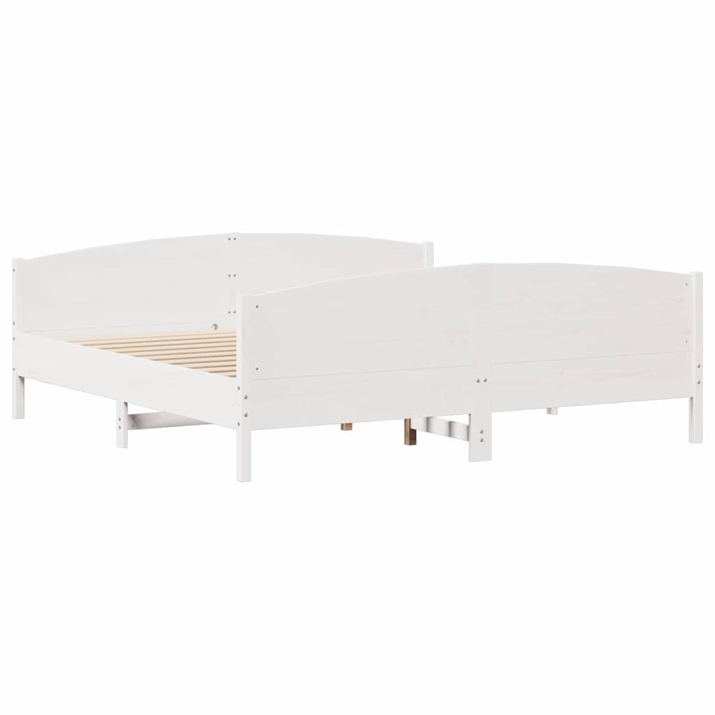 Bedframe zonder matras massief grenenhout wit 160x200 cm is nu te koop bij PeponiXL, paradijselijk wonen!