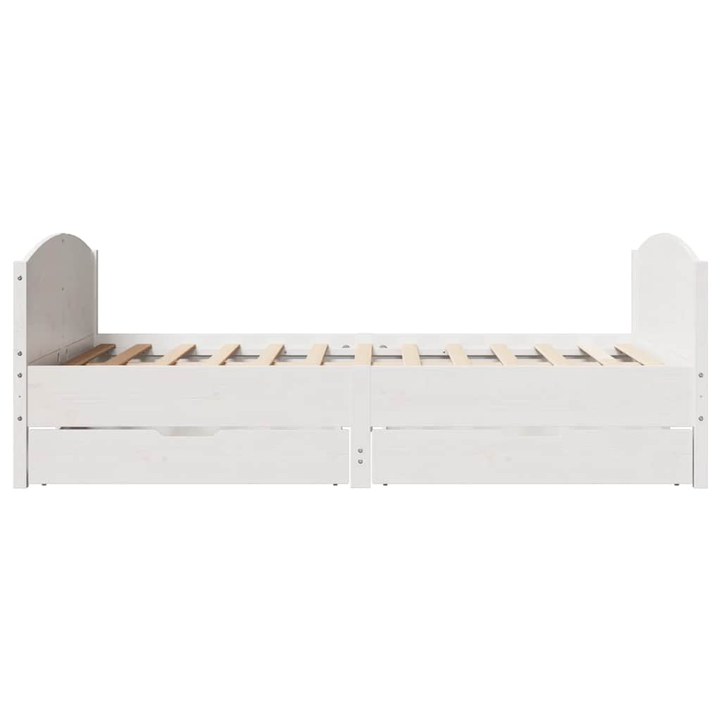 Bedframe zonder matras massief grenenhout wit 120x200 cm is nu te koop bij PeponiXL, paradijselijk wonen!