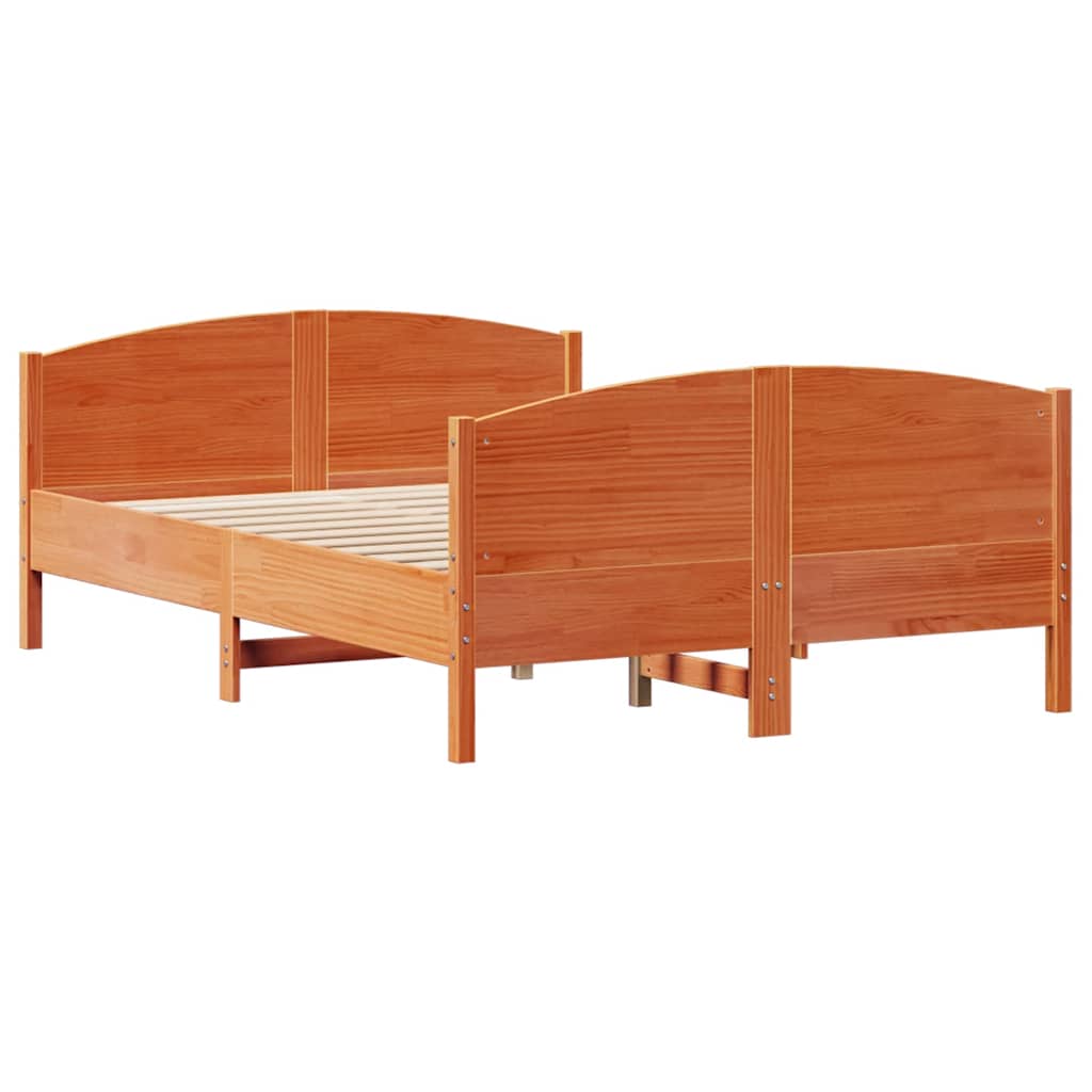 Bedframe zonder matras massief grenenhout wasbruin 120x200 cm is nu te koop bij PeponiXL, paradijselijk wonen!