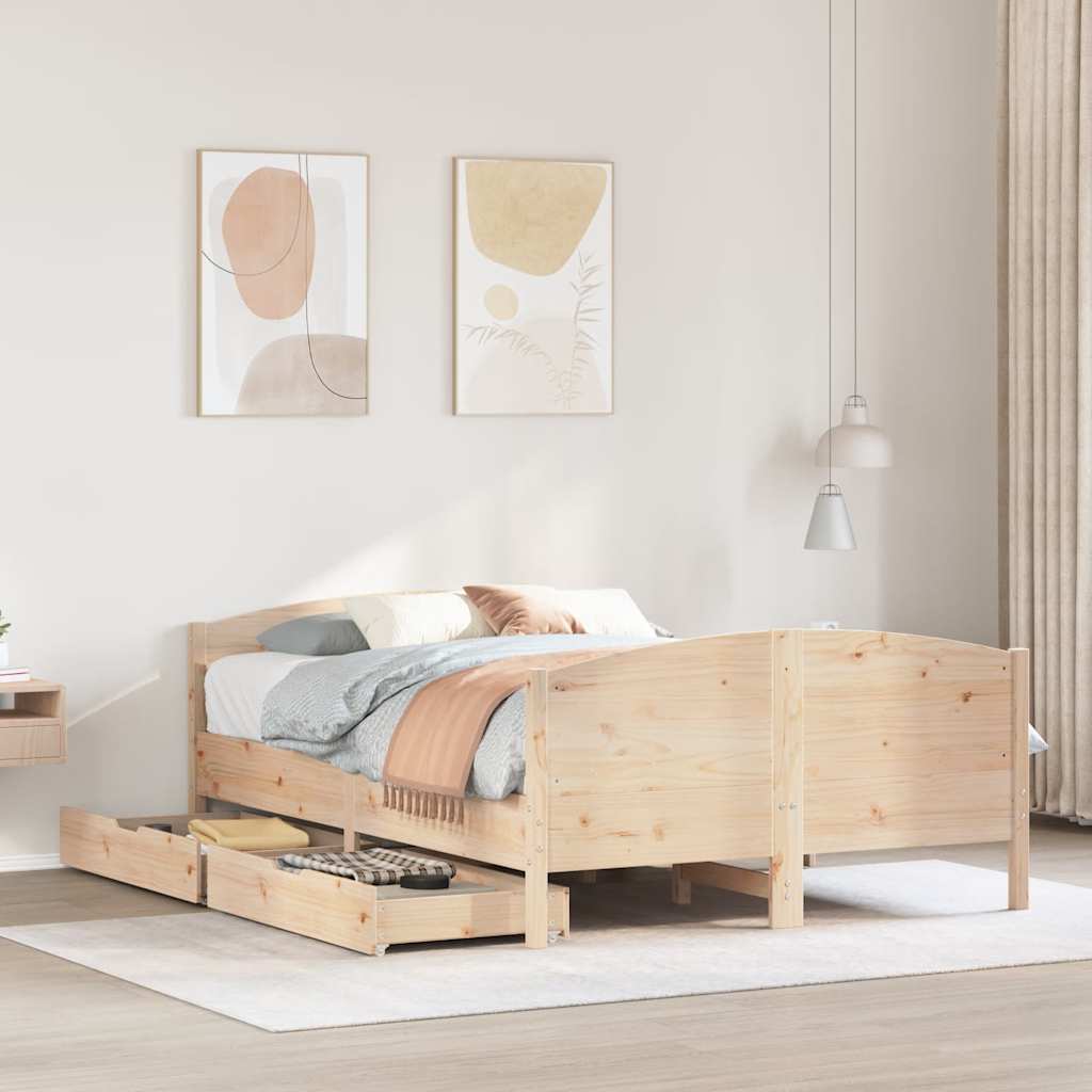 Bedframe zonder matras massief grenenhout 140x190 cm is nu te koop bij PeponiXL, paradijselijk wonen!