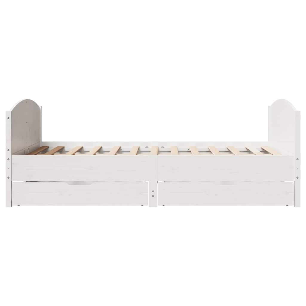 Bedframe zonder matras massief grenenhout wit 140x190 cm is nu te koop bij PeponiXL, paradijselijk wonen!