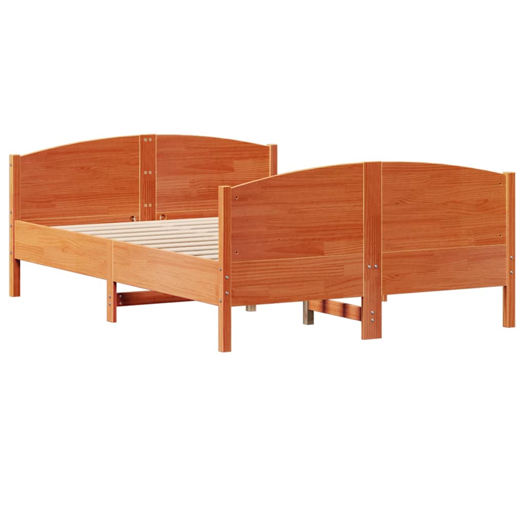 Bed met matras massief grenenhout wasbruin 140x190 cm is nu te koop bij PeponiXL, paradijselijk wonen!