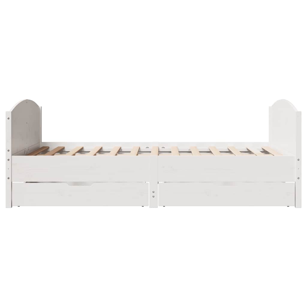 Bedframe zonder matras massief grenenhout wit 135x190 cm is nu te koop bij PeponiXL, paradijselijk wonen!