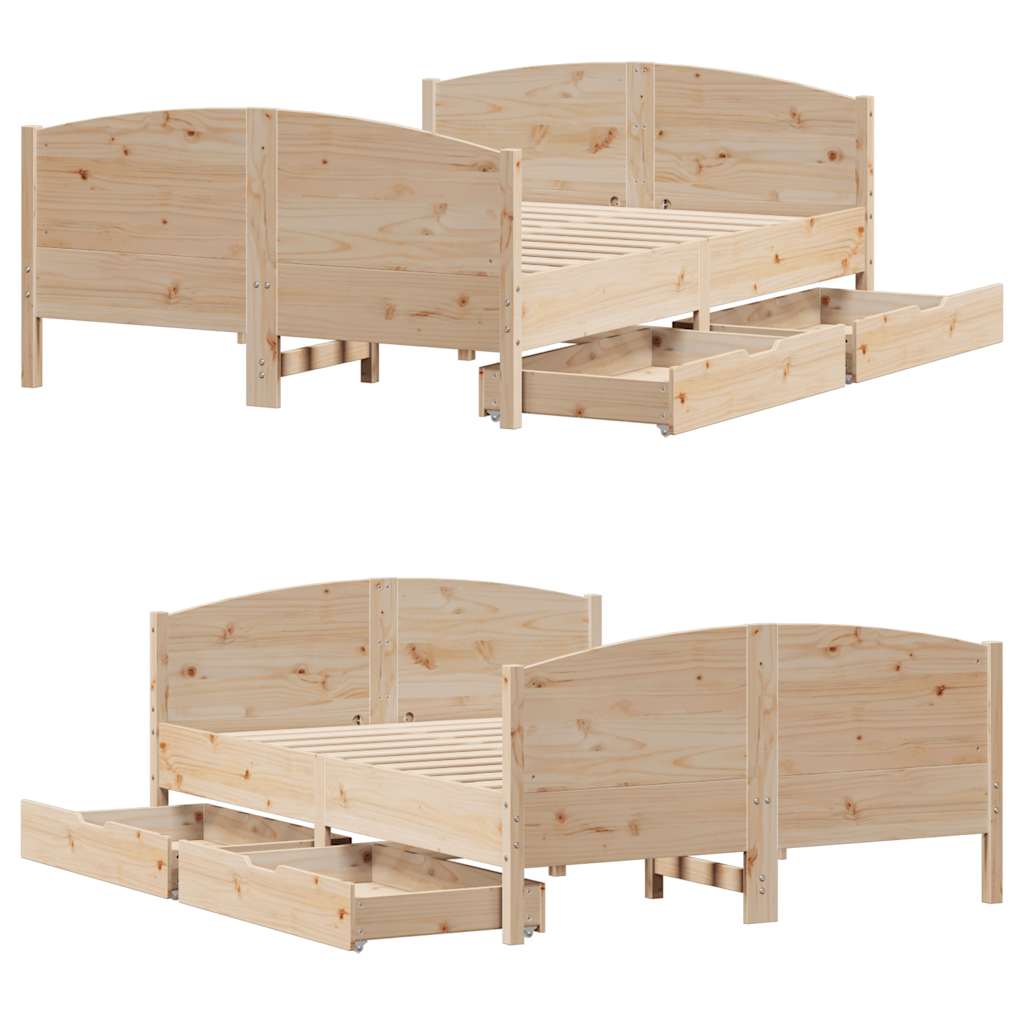 Bedframe zonder matras massief grenenhout 120x190 cm is nu te koop bij PeponiXL, paradijselijk wonen!
