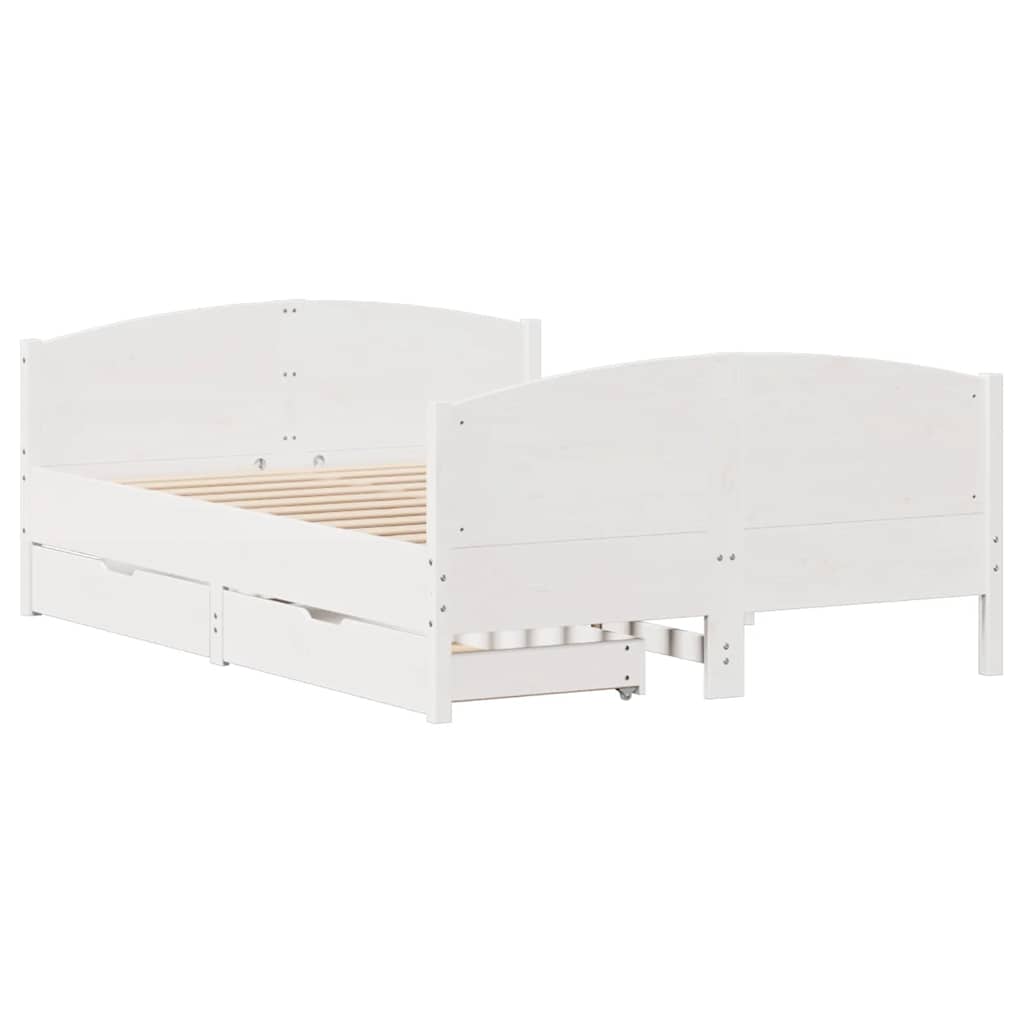 Bedframe zonder matras massief grenenhout wit 120x190 cm is nu te koop bij PeponiXL, paradijselijk wonen!