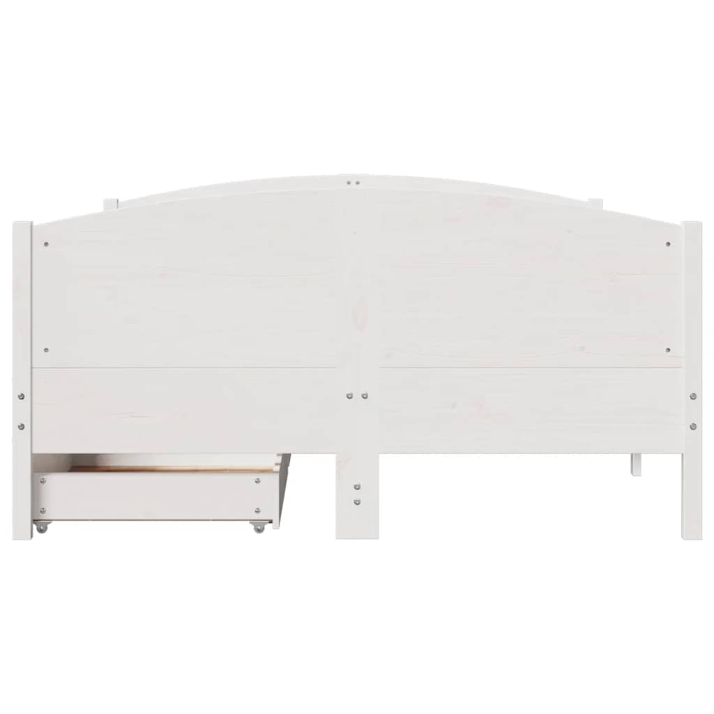 Bedframe zonder matras massief grenenhout wit 120x190 cm is nu te koop bij PeponiXL, paradijselijk wonen!