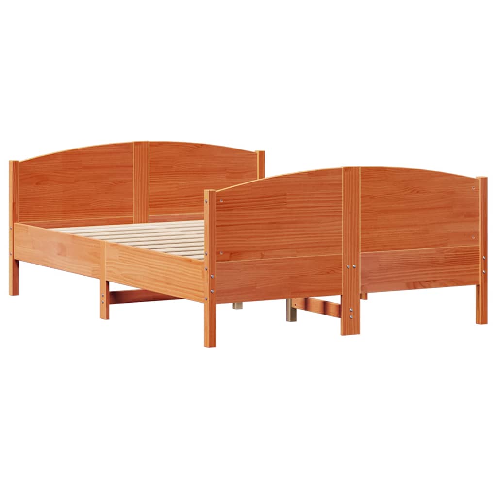 Bedframe zonder matras massief grenenhout wasbruin 120x190 cm is nu te koop bij PeponiXL, paradijselijk wonen!