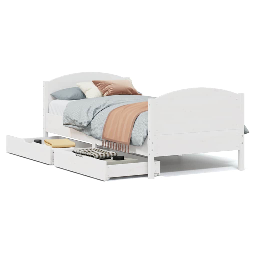 Bedframe zonder matras massief grenenhout wit 140x200 cm is nu te koop bij PeponiXL, paradijselijk wonen!
