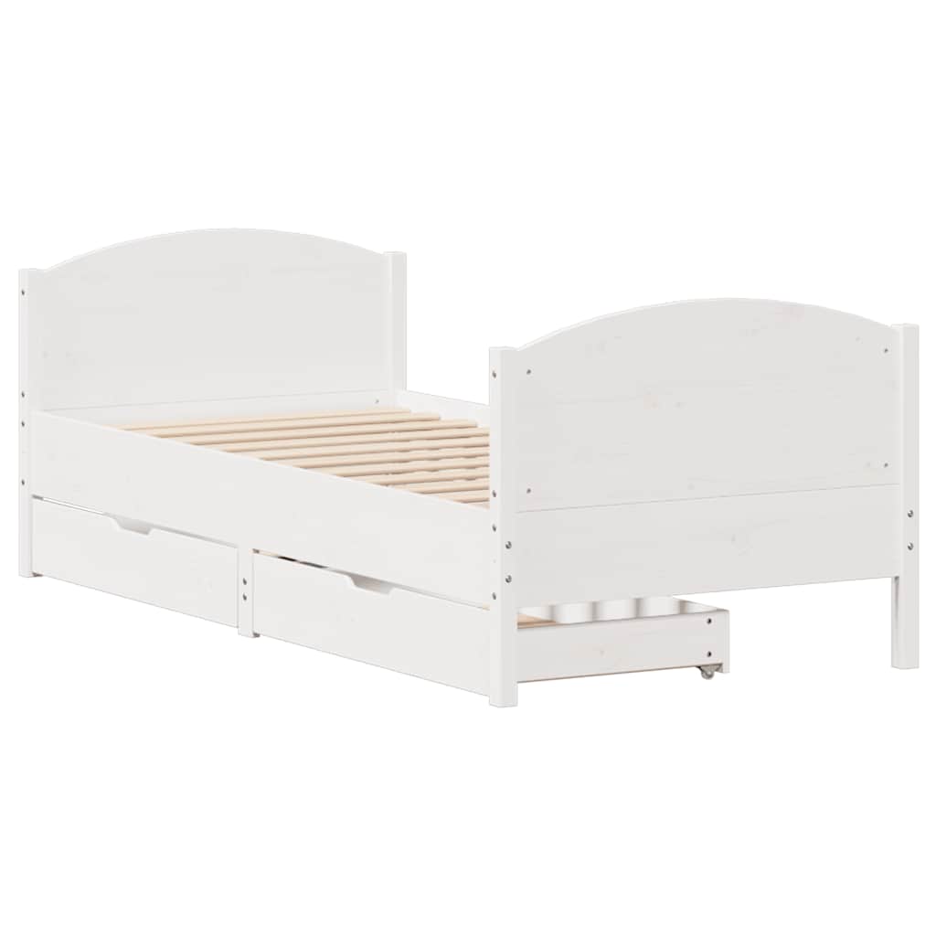 Bedframe zonder matras massief grenenhout wit 140x200 cm is nu te koop bij PeponiXL, paradijselijk wonen!