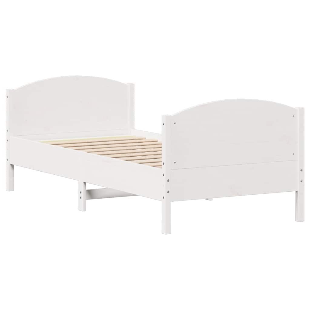 Bedframe zonder matras massief grenenhout wit 140x200 cm is nu te koop bij PeponiXL, paradijselijk wonen!