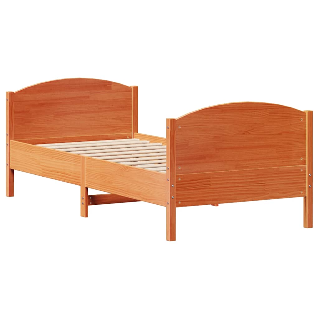 Bedframe zonder matras massief grenenhout wasbruin 100x200 cm is nu te koop bij PeponiXL, paradijselijk wonen!