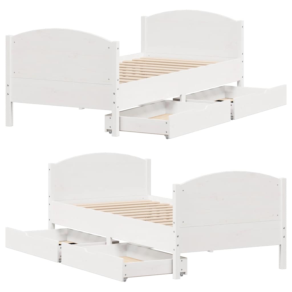 Bedframe zonder matras massief grenenhout wit 90x200 cm is nu te koop bij PeponiXL, paradijselijk wonen!