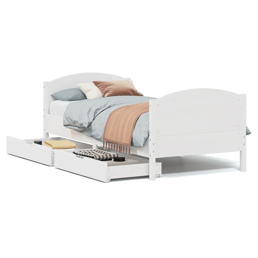 Bedframe zonder matras massief grenenhout wit 90x190 cm is nu te koop bij PeponiXL, paradijselijk wonen!