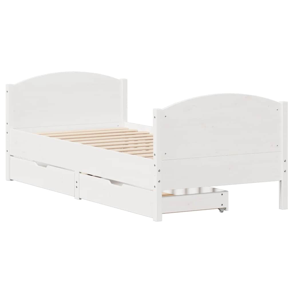 Bedframe zonder matras massief grenenhout wit 90x190 cm is nu te koop bij PeponiXL, paradijselijk wonen!