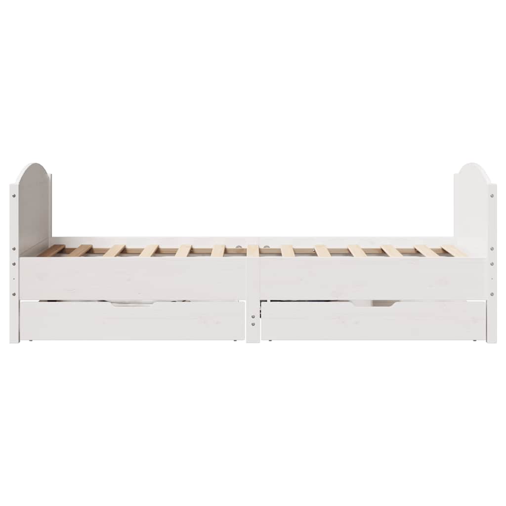 Bedframe zonder matras massief grenenhout wit 90x190 cm is nu te koop bij PeponiXL, paradijselijk wonen!
