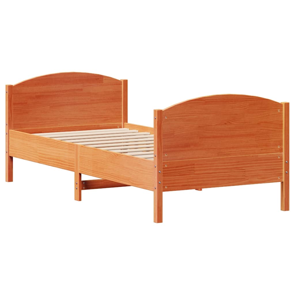 Bedframe zonder matras massief grenenhout wasbruin 90x190 cm is nu te koop bij PeponiXL, paradijselijk wonen!