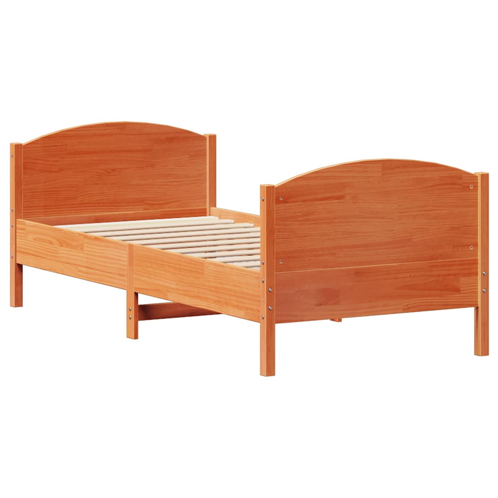Bedframe zonder matras massief grenenhout wasbruin 90x190 cm is nu te koop bij PeponiXL, paradijselijk wonen!