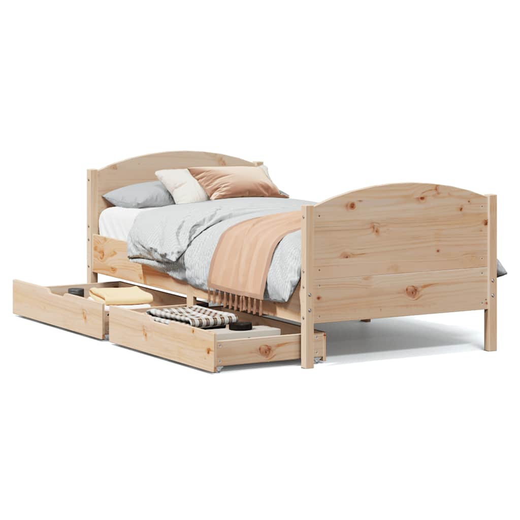 Bedframe zonder matras massief grenenhout 75x190 cm is nu te koop bij PeponiXL, paradijselijk wonen!
