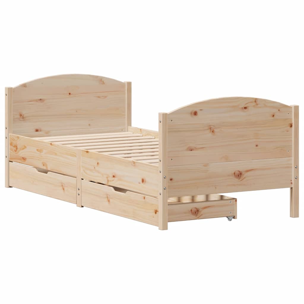 Bedframe zonder matras massief grenenhout 75x190 cm is nu te koop bij PeponiXL, paradijselijk wonen!