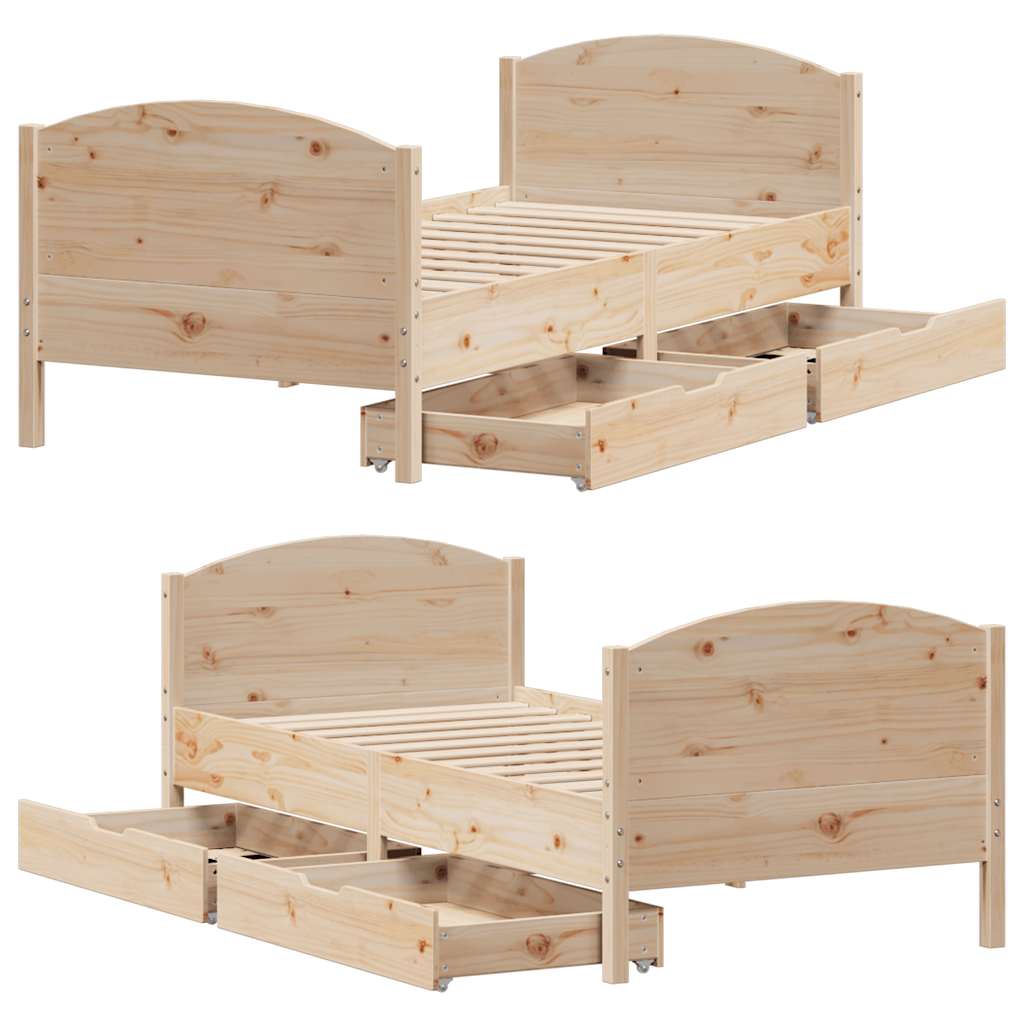 Bedframe zonder matras massief grenenhout 75x190 cm is nu te koop bij PeponiXL, paradijselijk wonen!
