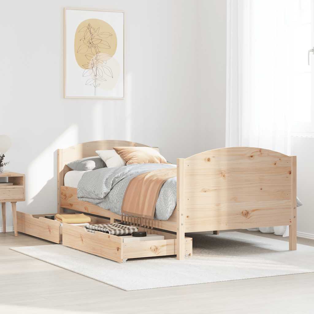 Bedframe zonder matras massief grenenhout 75x190 cm is nu te koop bij PeponiXL, paradijselijk wonen!